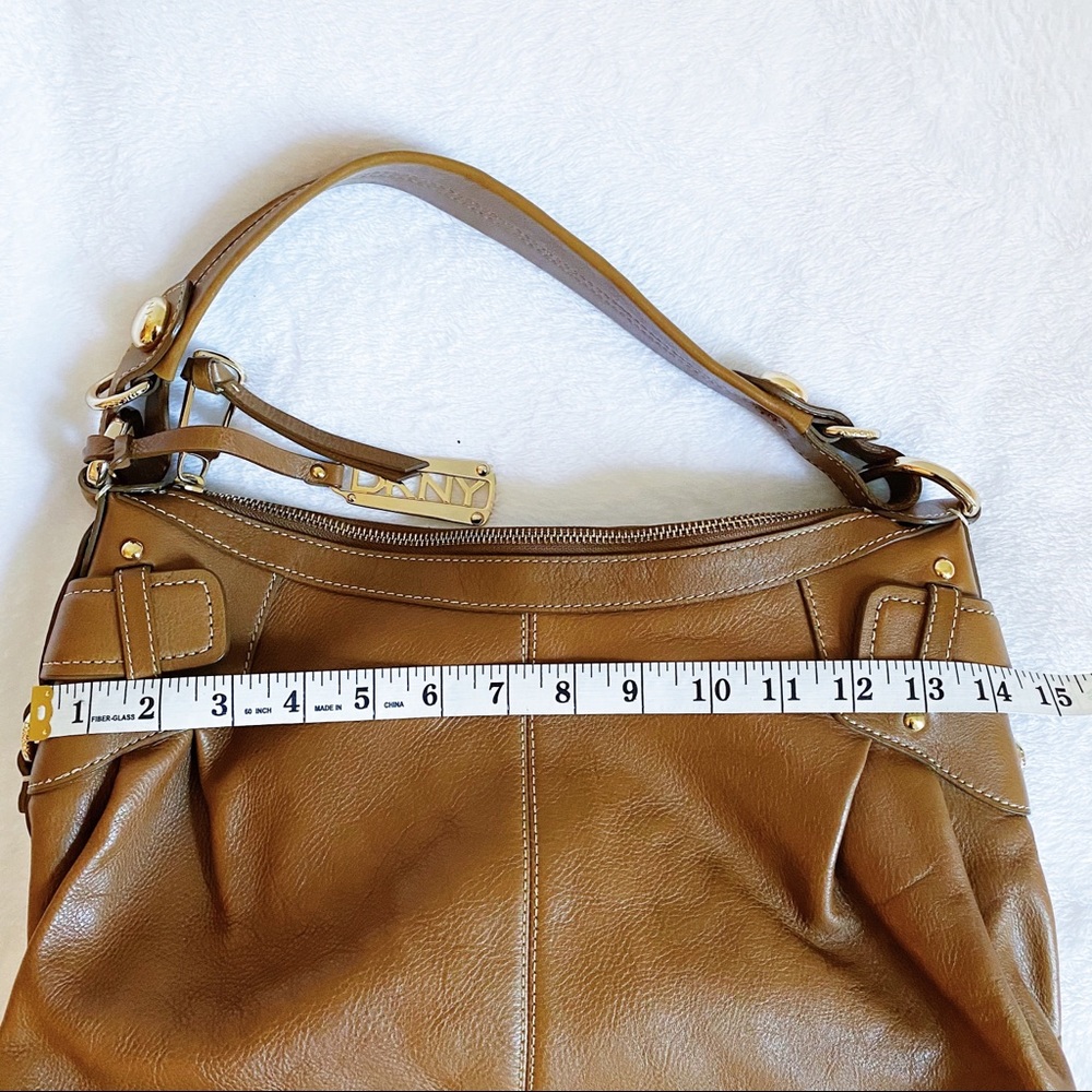 SOLD❌ DKNY Vintage Leather Shoulder Hobo Bag Brown - Picture 8 of 10